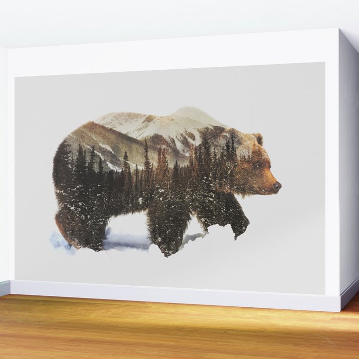 Arctic Grizzly Bear Wall Mural Gallery Image 2