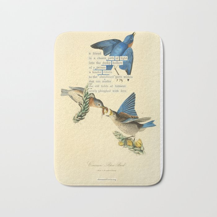 Bird Divinations: Blue Bird (about: almanacofbirds.org) Bath Mat Gallery Image 1