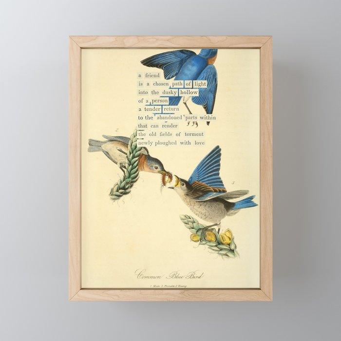 Bird Divinations: Blue Bird (about: almanacofbirds.org) Mini Art Print Gallery Image 1