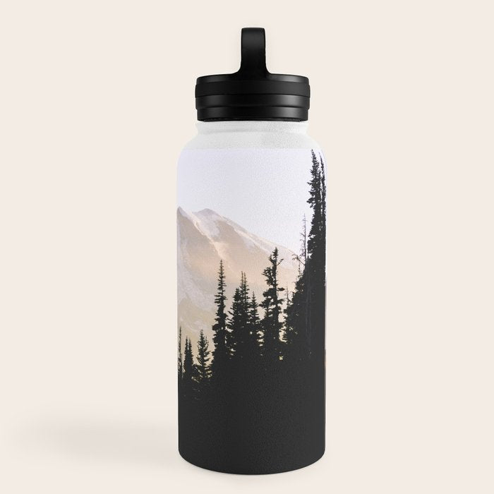 Cascade Mountain High - Mount Rainier Sunset Water Bottle Gallery Image 2