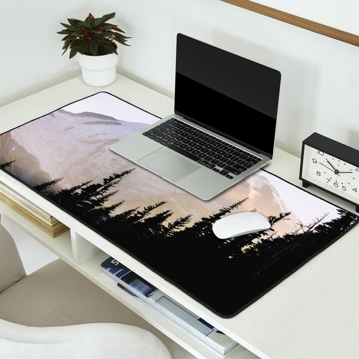 Cascade Mountain High - Mount Rainier Sunset Desk Mat Gallery Image 2