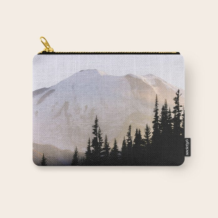 Cascade Mountain High - Mount Rainier Sunset Carry All Pouch Gallery Image 1