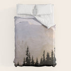 Cascade Mountain High - Mount Rainier Sunset Duvet Cover Gallery Image 6