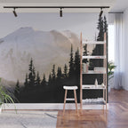 Cascade Mountain High - Mount Rainier Sunset Wall Mural Gallery Image 1