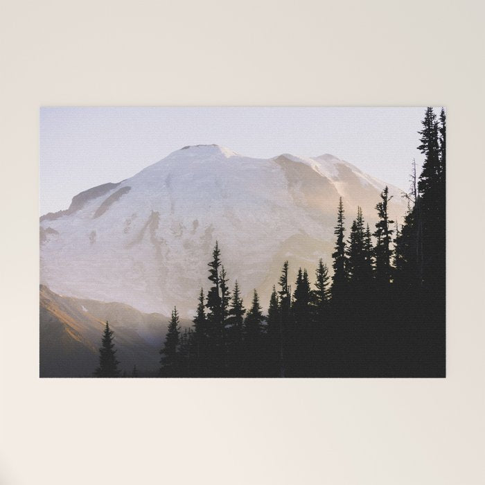 Cascade Mountain High - Mount Rainier Sunset Welcome Mat Gallery Image 1