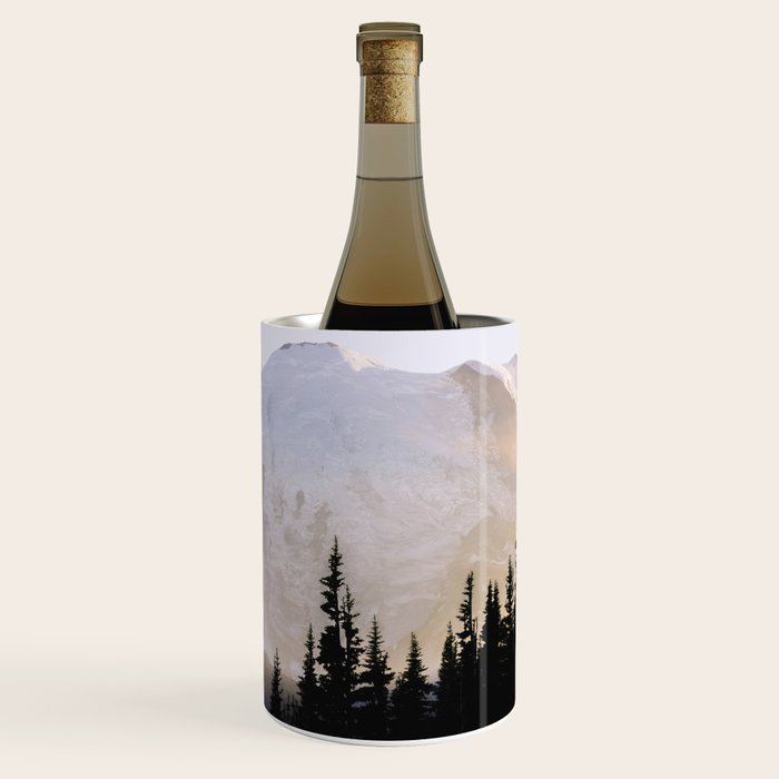 Cascade Mountain High - Mount Rainier Sunset Wine Chiller Gallery Image 1