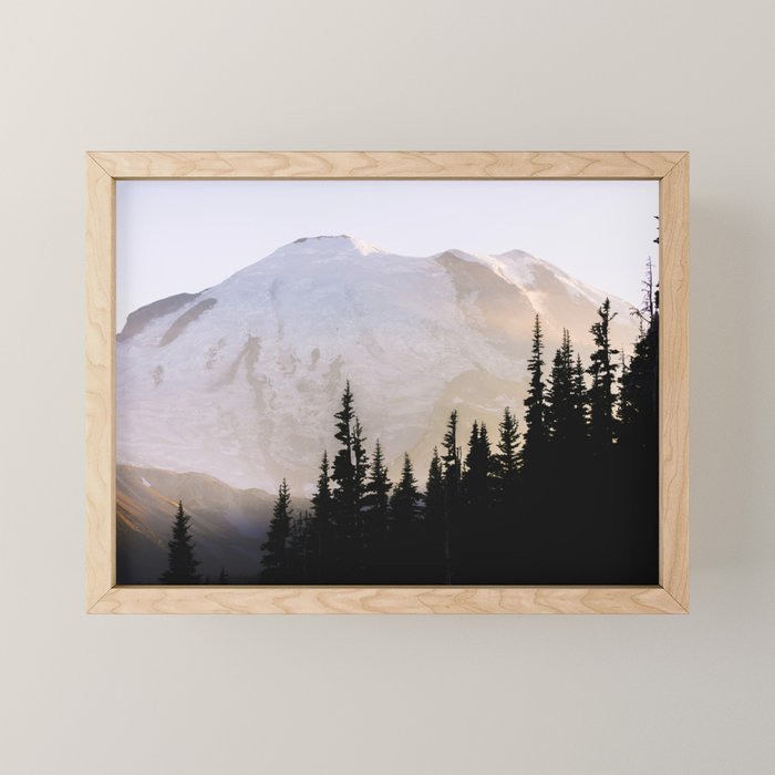 Cascade Mountain High - Mount Rainier Sunset Mini Art Print Gallery Image 1