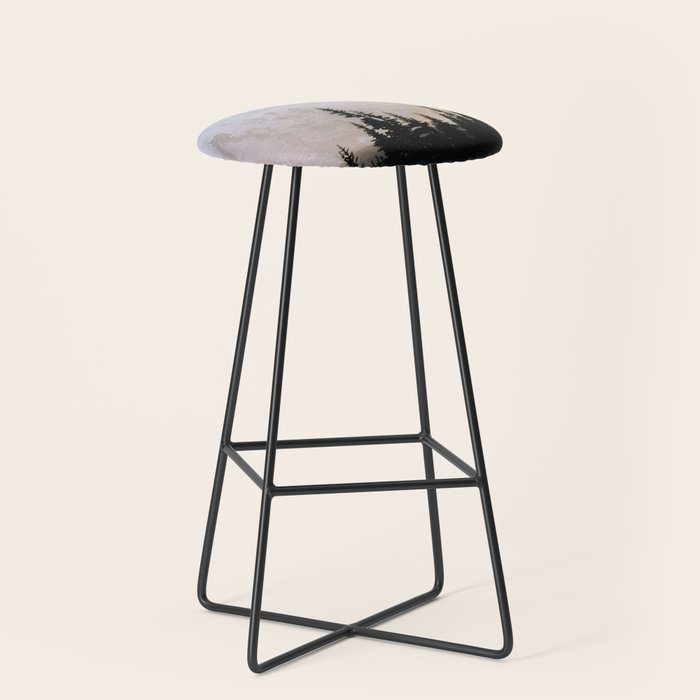 Cascade Mountain High - Mount Rainier Sunset Stool Gallery Image 1