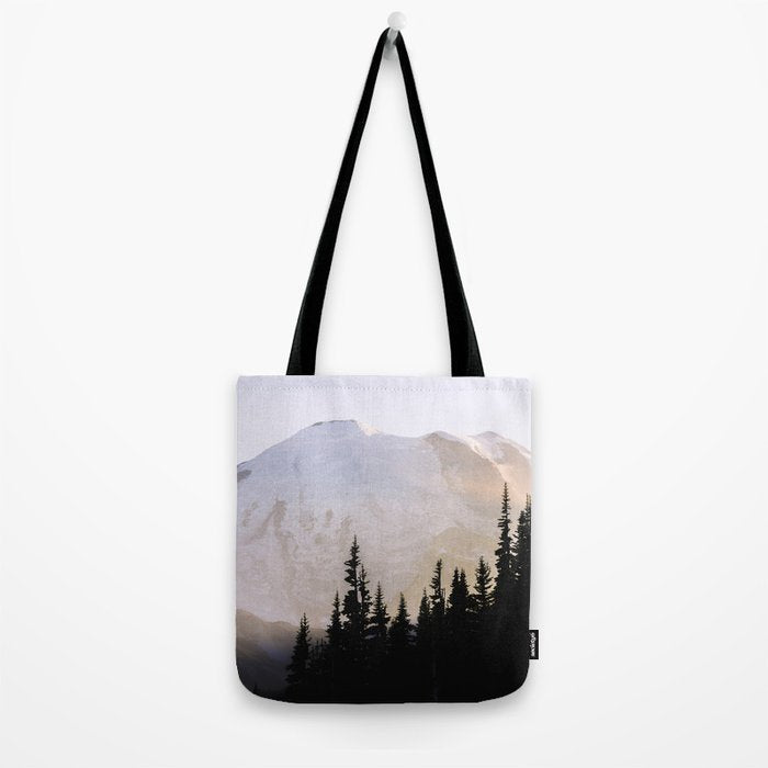 Cascade Mountain High - Mount Rainier Sunset Tote Bag Gallery Image 2