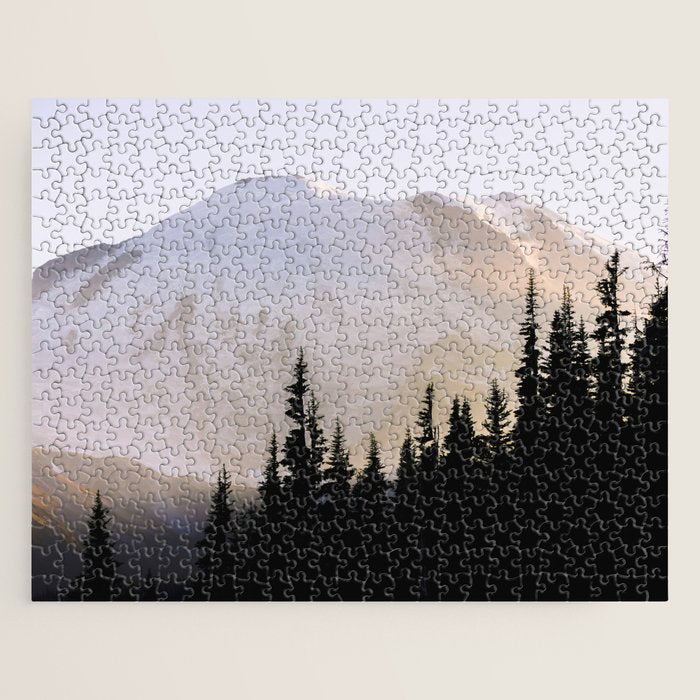 Cascade Mountain High - Mount Rainier Sunset Jigsaw Puzzle Gallery Image 1
