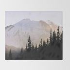 Cascade Mountain High - Mount Rainier Sunset Throw Blanket Gallery Image 2