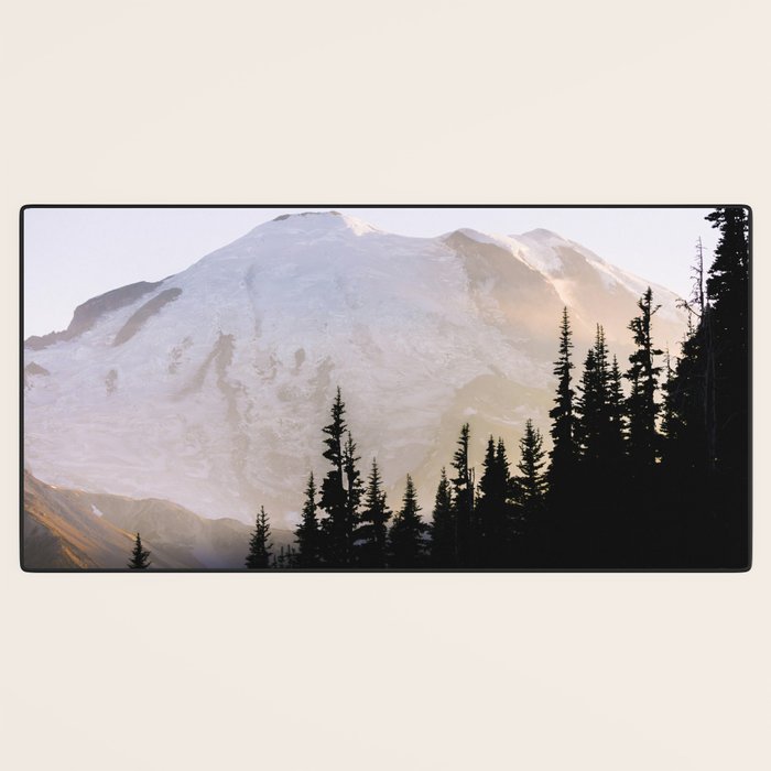 Cascade Mountain High - Mount Rainier Sunset Desk Mat Gallery Image 3