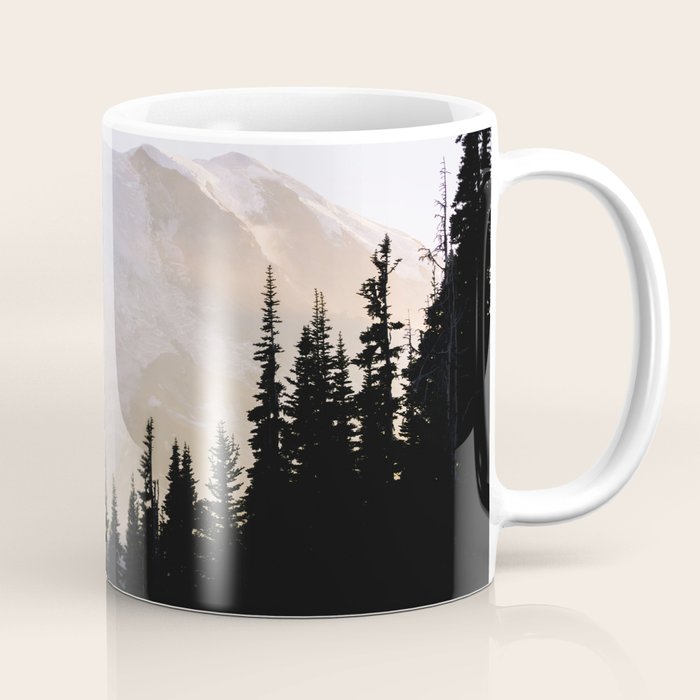 Cascade Mountain High - Mount Rainier Sunset Coffee Mug Gallery Image 1