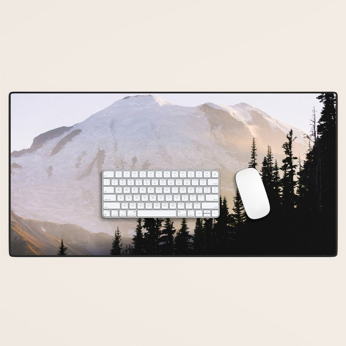 Cascade Mountain High - Mount Rainier Sunset Desk Mat Gallery Image 1
