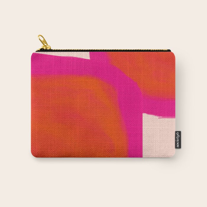 Touching Corners (Pink and Bold Orange) Carry All Pouch Gallery Image 1