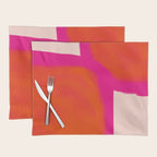 Touching Corners (Pink and Bold Orange) Placemat Gallery Image 1