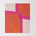 Touching Corners (Pink and Bold Orange) Throw Blanket Gallery Image 2