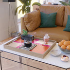 Touching Corners (Pink and Bold Orange) Serving Tray Gallery Image 2