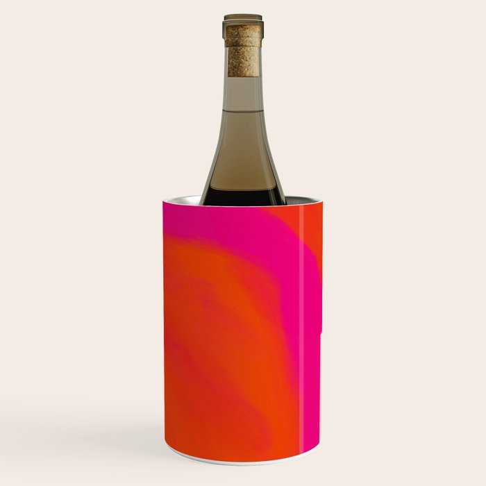 Touching Corners (Pink and Bold Orange) Wine Chiller Gallery Image 1