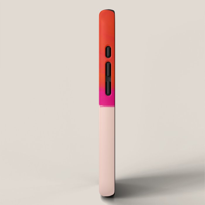 Touching Corners (Pink and Bold Orange) iPhone Case Gallery Image 2