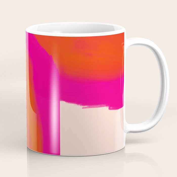 Touching Corners (Pink and Bold Orange) Coffee Mug Gallery Image 1