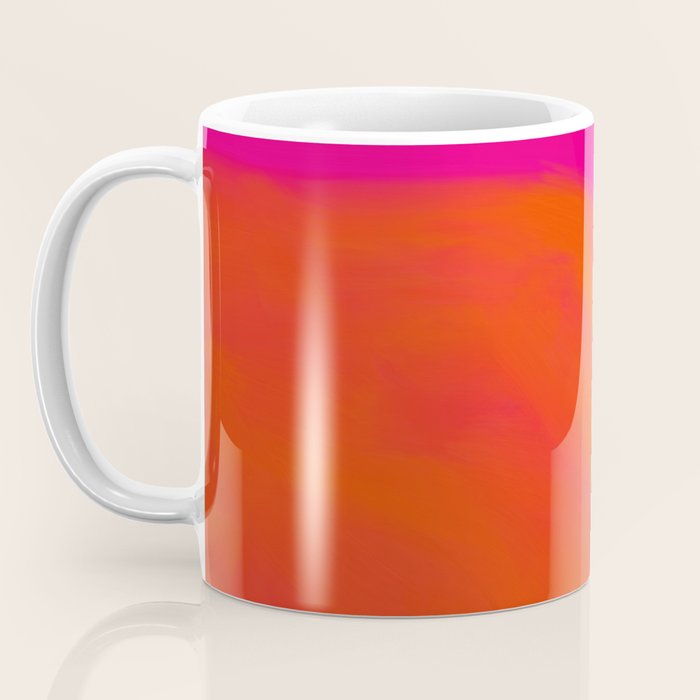 Touching Corners (Pink and Bold Orange) Coffee Mug Gallery Image 3