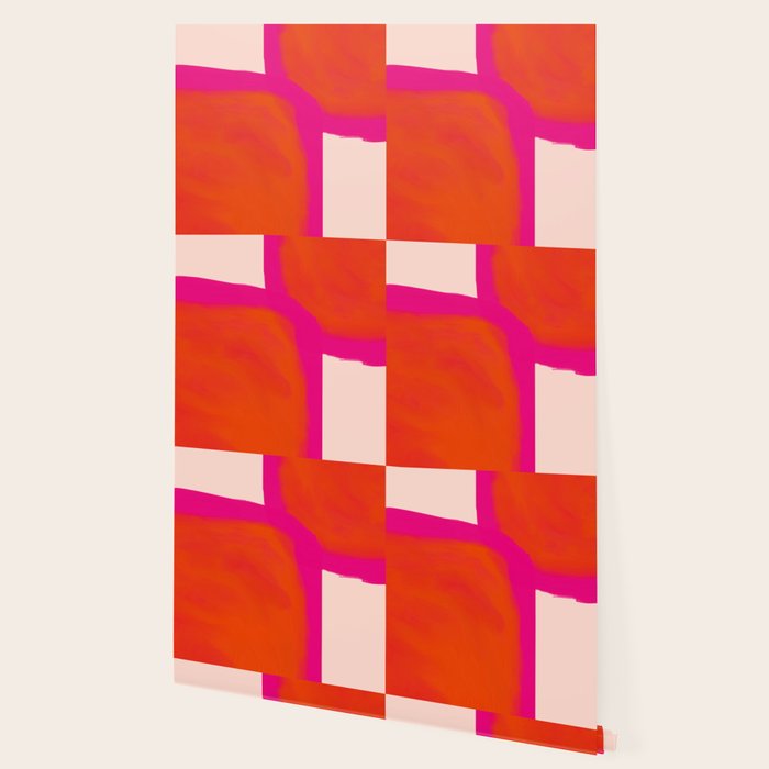 Touching Corners (Pink and Bold Orange) Wallpaper Gallery Image 2