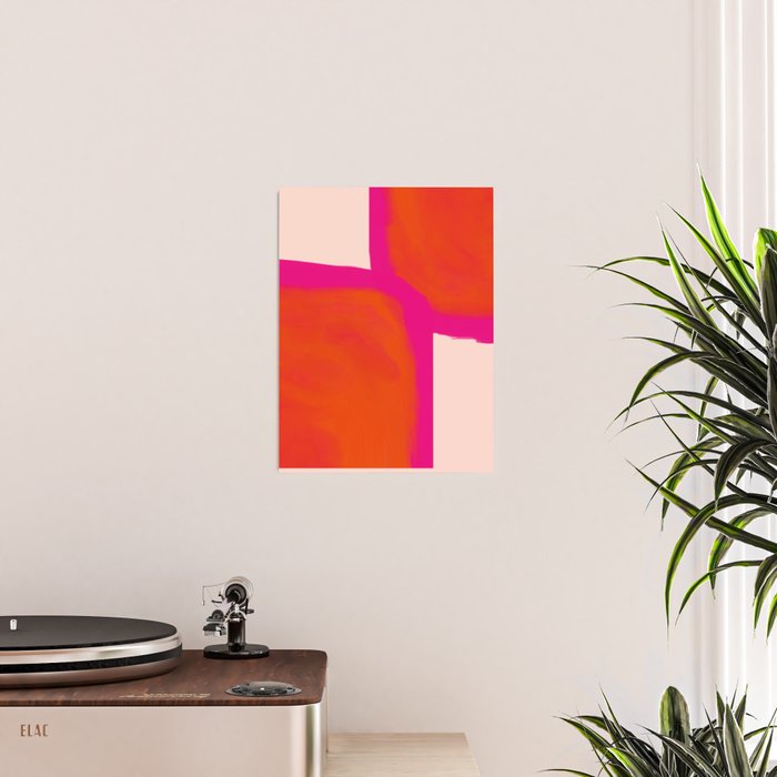 Touching Corners (Pink and Bold Orange) Poster Gallery Image 2