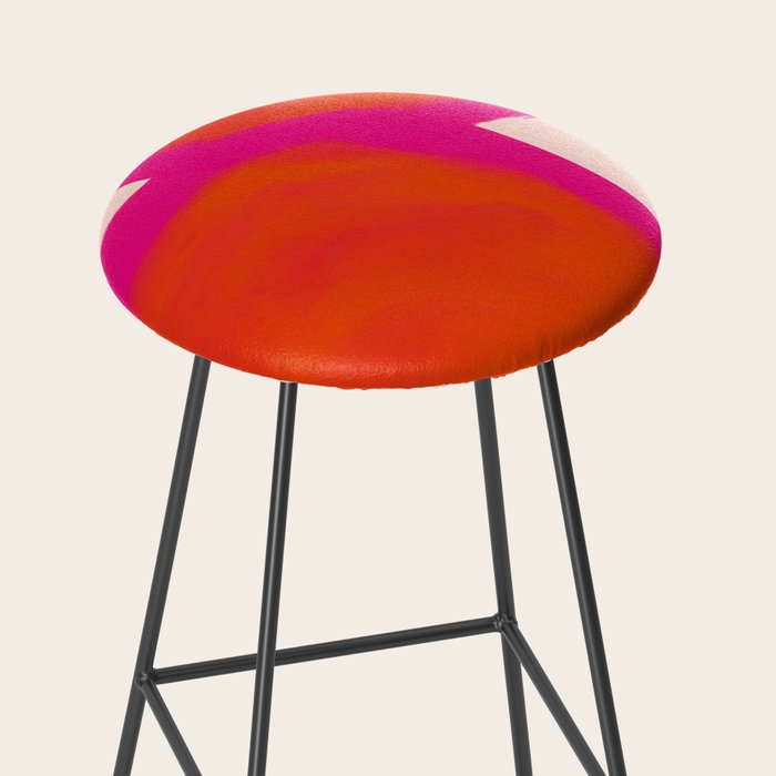 Touching Corners (Pink and Bold Orange) Stool Gallery Image 2