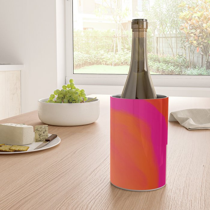 Touching Corners (Pink and Bold Orange) Wine Chiller Gallery Image 4