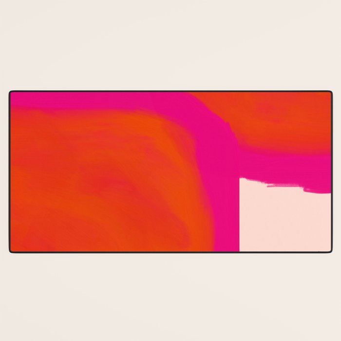 Touching Corners (Pink and Bold Orange) Desk Mat Gallery Image 3