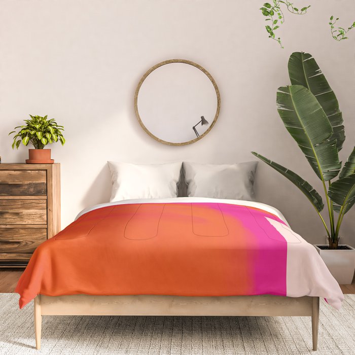 Touching Corners (Pink and Bold Orange) Comforter Gallery Image 3
