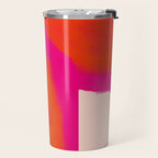 Touching Corners (Pink and Bold Orange) Travel Mug Gallery Image 2