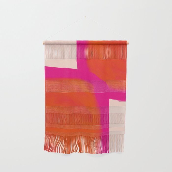 Touching Corners (Pink and Bold Orange) Wall Hanging Gallery Image 1