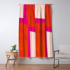Touching Corners (Pink and Bold Orange) Window Curtain Gallery Image 5
