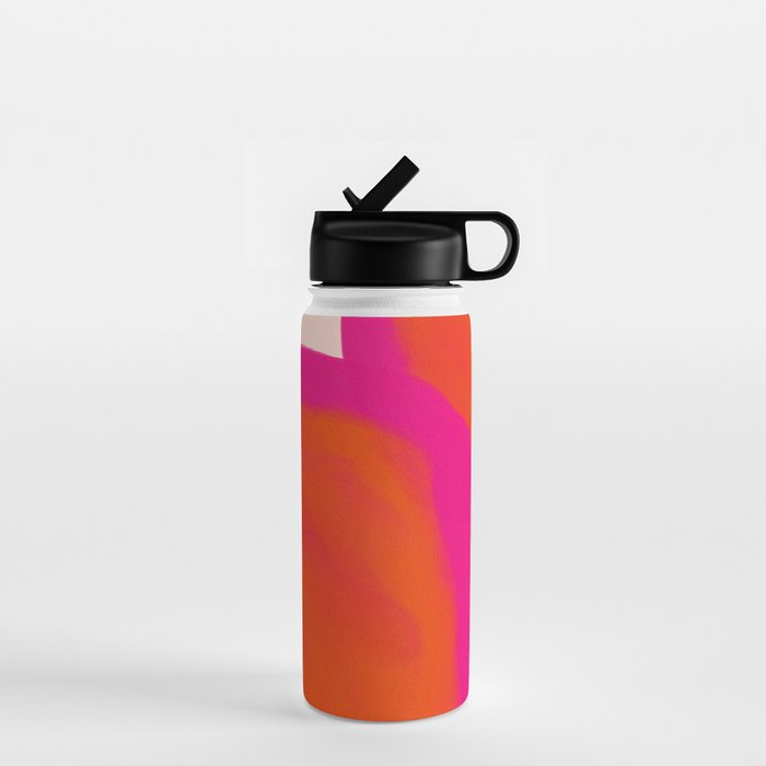 Touching Corners (Pink and Bold Orange) Water Bottle Gallery Image 1