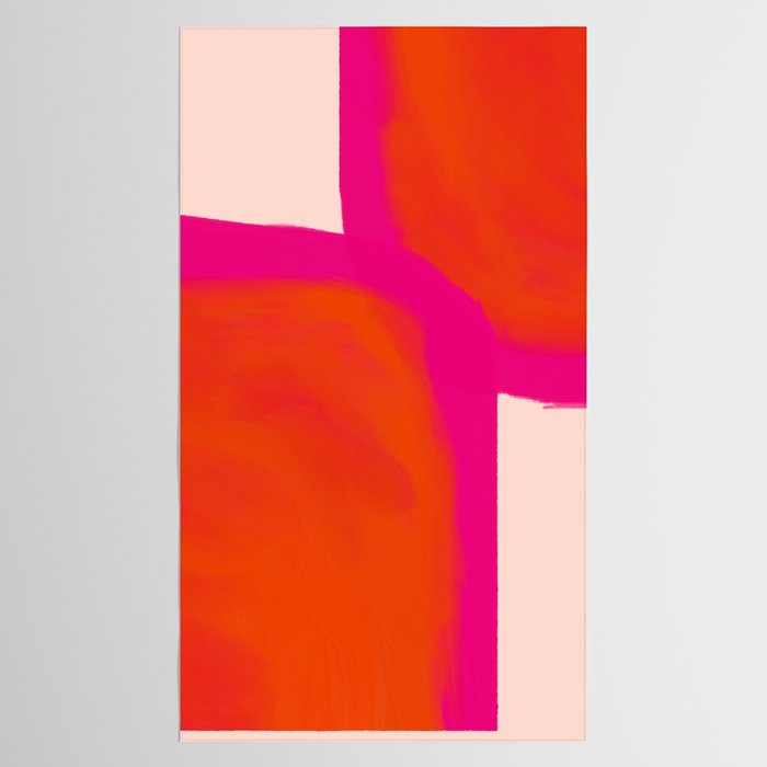Touching Corners (Pink and Bold Orange) Tablecloth Gallery Image 2