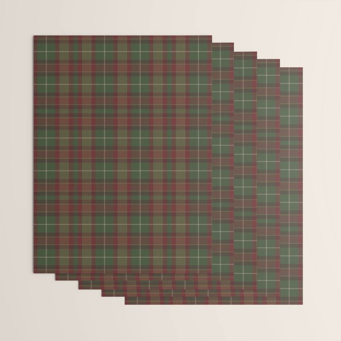Burgundy Green Classic Plaid Wrapping Paper Gallery Image 3