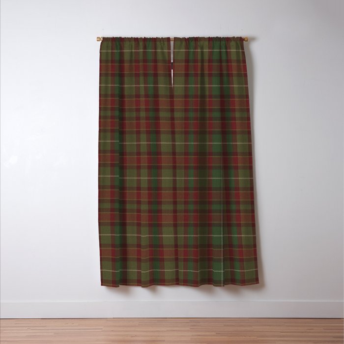 Burgundy Green Classic Plaid Window Curtain Gallery Image 3
