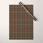 Burgundy Green Classic Plaid Wrapping Paper Gallery Image 1