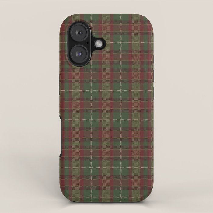 Burgundy Green Classic Plaid iPhone Case Gallery Image 1