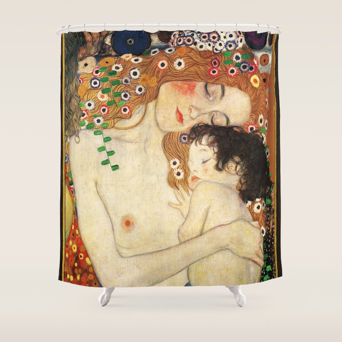 Mother and Baby - Gustav Klimt Shower Curtain Gallery Image 1