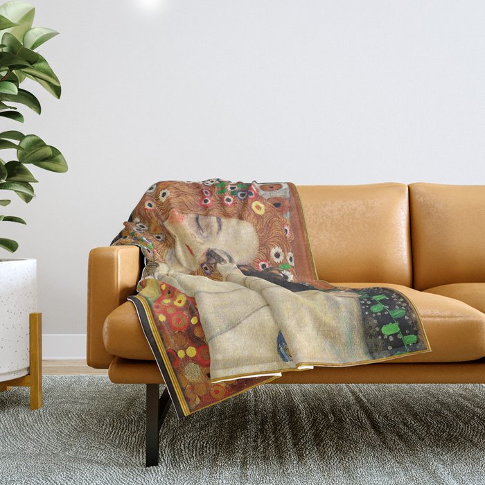 Mother and Baby - Gustav Klimt Throw Blanket Gallery Image 1