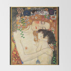 Mother and Baby - Gustav Klimt Throw Blanket Gallery Image 2