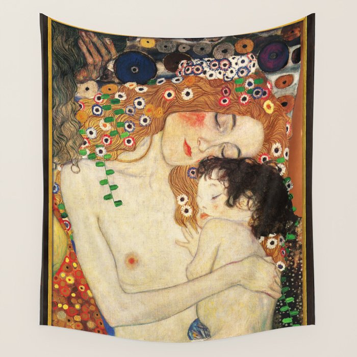 Mother and Baby - Gustav Klimt Wall Tapestry Gallery Image 4