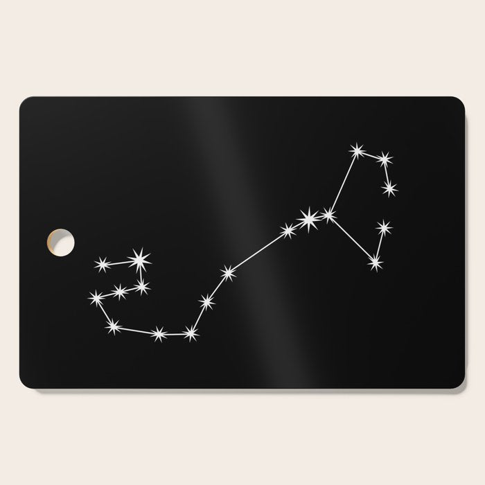 Scorpio Zodiac Star Constellation Line Art Black Cutting Board Gallery Image 1