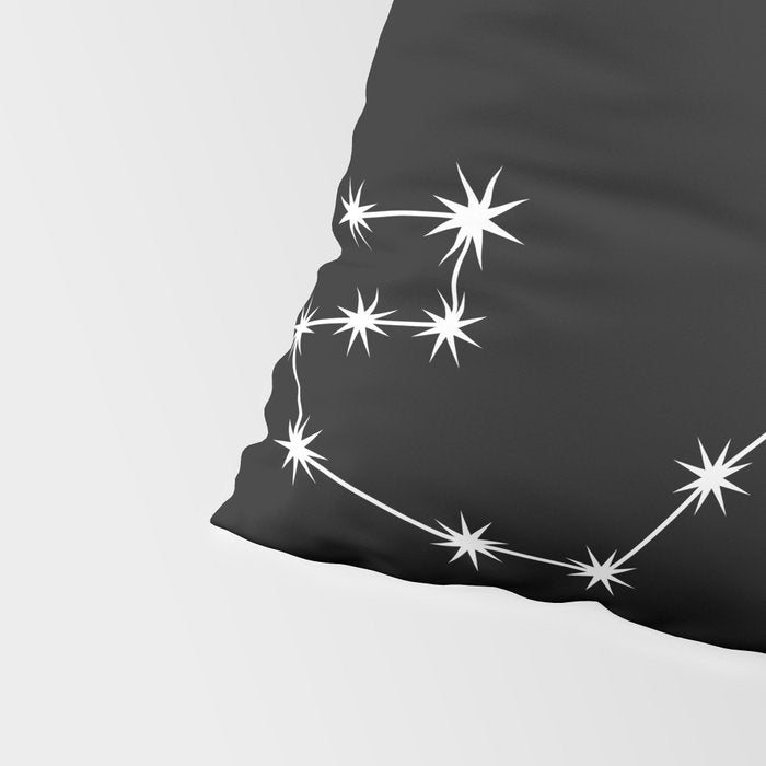 Scorpio Zodiac Star Constellation Line Art Black Pillow Sham Gallery Image 4