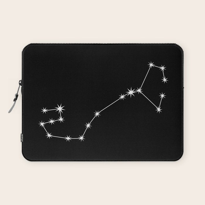 Scorpio Zodiac Star Constellation Line Art Black Laptop Sleeve Gallery Image 1