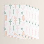 Retro hand drawn cactus plant pattern Wrapping Paper Gallery Image 3