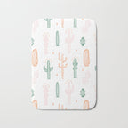 Retro hand drawn cactus plant pattern Bath Mat Gallery Image 1